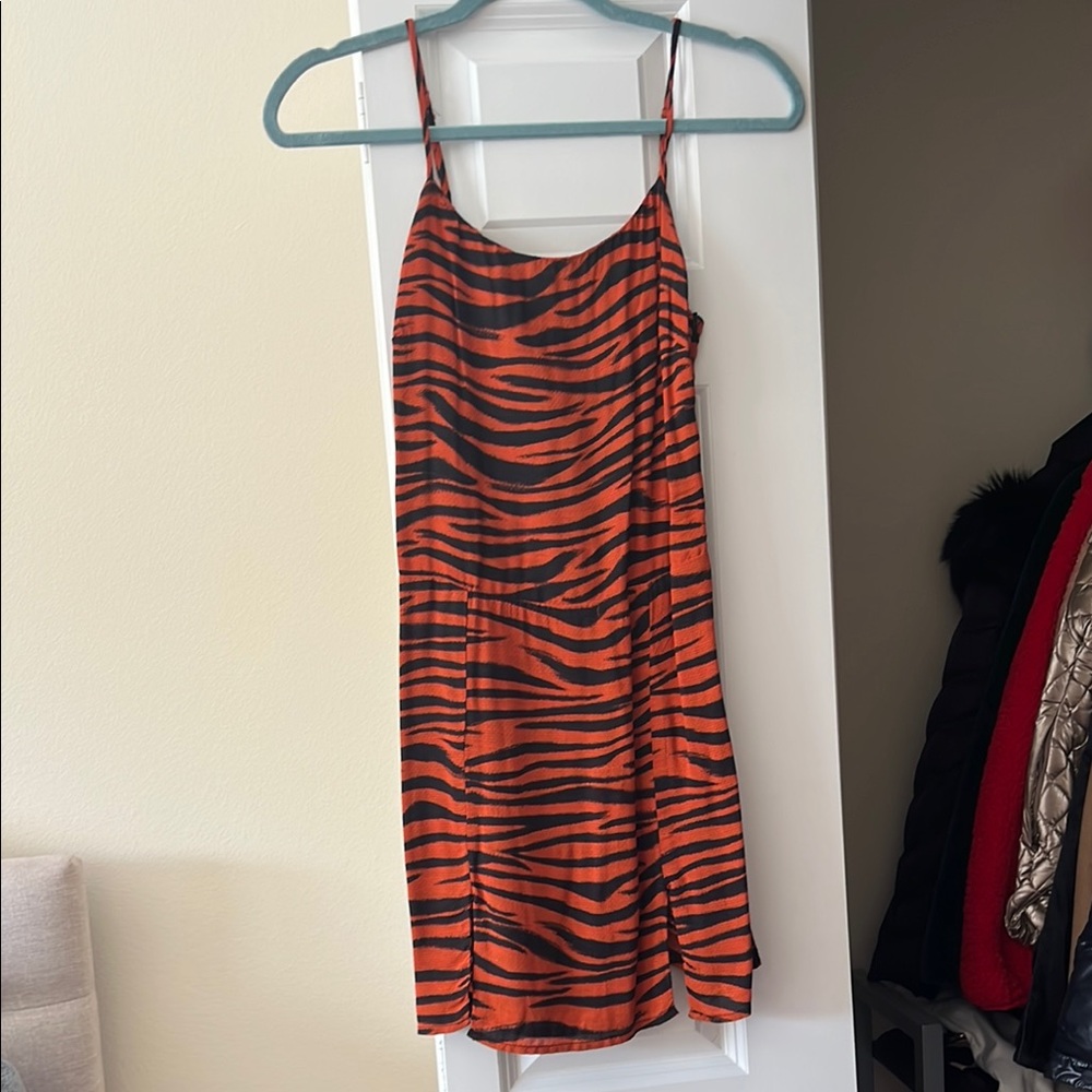 Orange and Black Zebra Print Dress